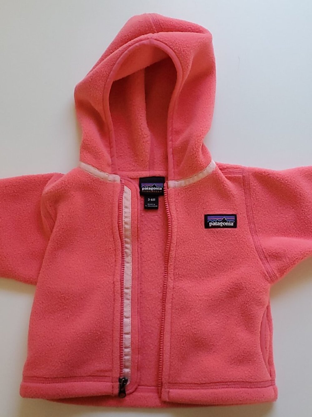 Patagonia - Pink Fleece Hooded Jacket - 3-6 month